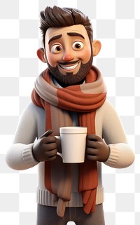 PNG Scarf cup smiling cartoon. 