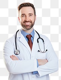 PNG Male doctor adult white background stethoscope. 