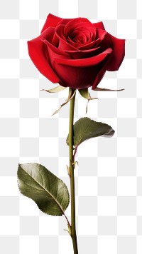 PNG Red rose flower plant white background. AI generated Image by rawpixel.