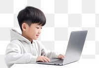 PNG Little asian boy student study online computer laptop child. 