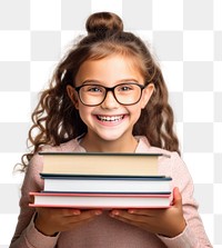 PNG Child school girl portrait glasses student. 