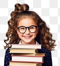 PNG Child school girl portrait glasses smiling. 