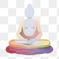 PNG Yoga sitting buddha adult. AI generated Image by rawpixel.