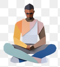 PNG Sitting painting yoga art. 