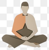 PNG Sitting yoga spirituality cross-legged. AI generated Image by rawpixel.
