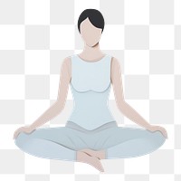 PNG Sitting yoga representation contemplation. AI generated Image by rawpixel.