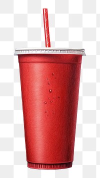 PNG Red soda cup drink white background refreshment. 