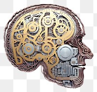 PNG Brain metal white background accessories. 