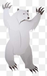 PNG Flat paper aggressive bear mammal representation electronics. AI generated Image by rawpixel.