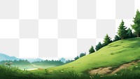 PNG  Green hill landscape grassland outdoors. AI generated Image by rawpixel.