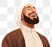 PNG Muslim man laughing adult smile. 