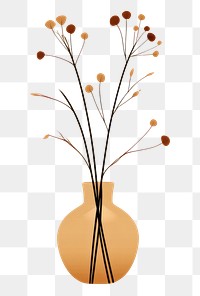 PNG Dried flower vase plant decoration. AI generated Image by rawpixel.