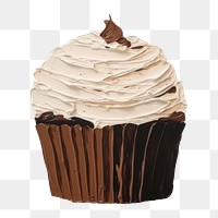 PNG Simple chocolate cupcake dessert icing cream. 