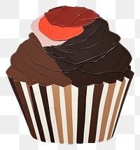 PNG Simple chocolate cupcake dessert icing food. 