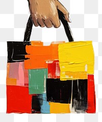 PNG Shopping bag art painting handbag. 