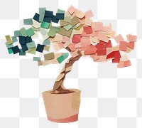 PNG Potted bonsai art plant paper. 