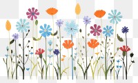 PNG Colorful 7-8 flowers meadow painting pattern plant. 