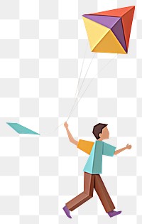 PNG Paper origami child kite. 