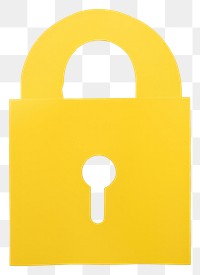 PNG Flat paper yellow padlock protection letterbox security. 