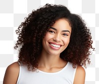 PNG Mixed race woman teeth smile dimples adult. 