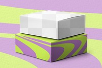 Swirl packaging box png mockup, transparent design