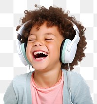 PNG Headphones listening laughing headset. 