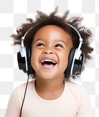 PNG Headphones listening laughing headset. AI generated Image by rawpixel.