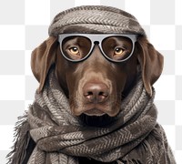 PNG Stting dog portrait glasses mammal. AI generated Image by rawpixel.