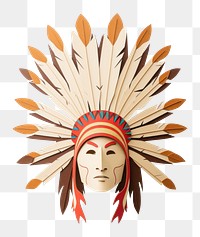 PNG Native American headdress portrait craft art. 