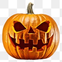 PNG Halloween pumpkin vegetable spooky face. AI generated Image by rawpixel.