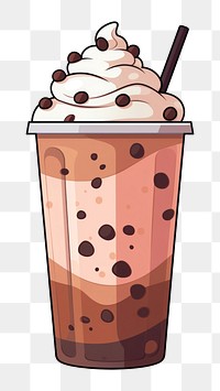 PNG Bubble tea milkshake dessert cartoon. 