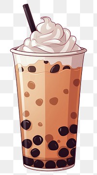 PNG Bubble tea dessert cartoon drink. 