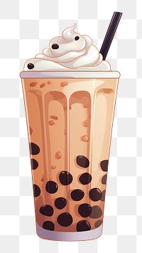 PNG Bubble tea cartoon drink straw. 