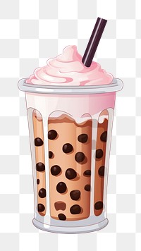 PNG Bubble tea cartoon drink straw. 