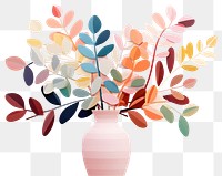 PNG Vase painting plant leaf. 