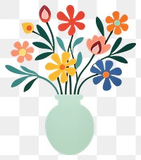 PNG Flower vase painting craft. 