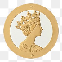PNG Gold coin craft money white background. AI generated Image by rawpixel.