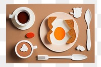PNG English breakfast coffee spoon plate. AI generated Image by rawpixel.