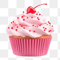 PNG Cupcake dessert cherry cream. AI generated Image by rawpixel.