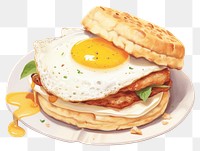 PNG Plate egg breakfast sandwich. 