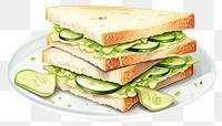 PNG Sandwich cucumber vegetable lunch. 