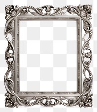 PNG Frame silver architecture decoration. 
