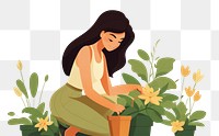 PNG Girl gardening outdoors nature plant. 