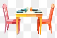 PNG Small dining table furniture chair plate. 