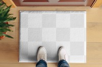 Welcome mat png mockup, transparent design