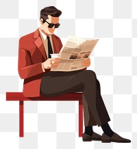 PNG Reading sitting glasses paper. AI generated Image by rawpixel.