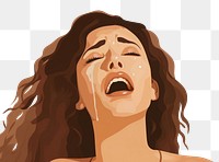 PNG Plus size female crying adult frustration hairstyle. AI generated Image by rawpixel.