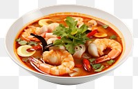 PNG Tom yum gung seafood plate soup. 