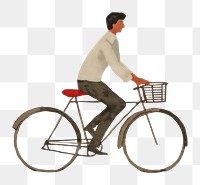 PNG Man riding bicycle vehicle cycling sports. AI generated Image by rawpixel.