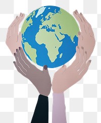 PNG Hands holding a paper earth planet globe space. AI generated Image by rawpixel.